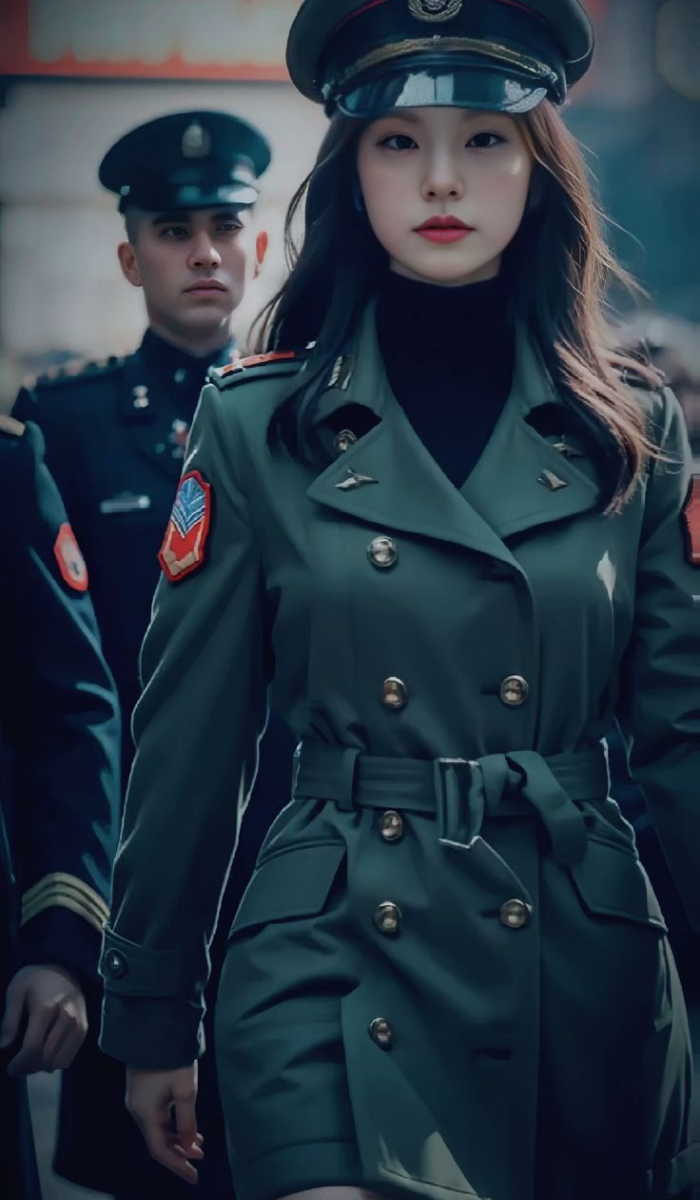 Army girl DP with cap and gear