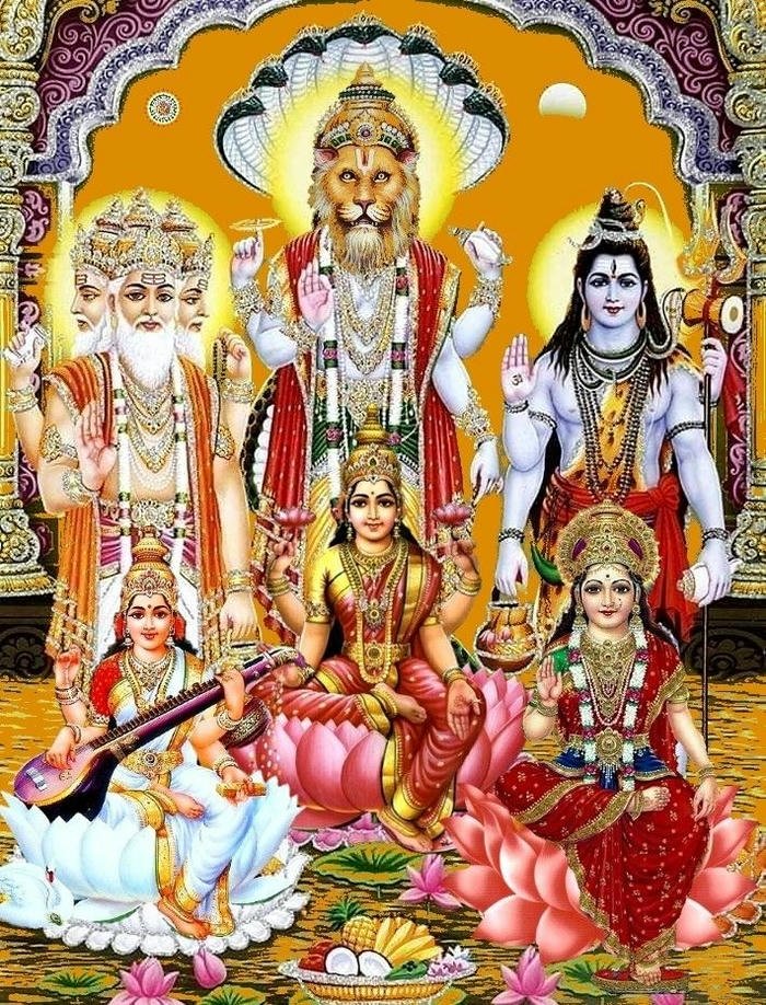 Badrinath God image in temple
