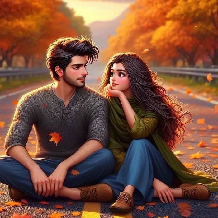 beautiful couple dp cartoon