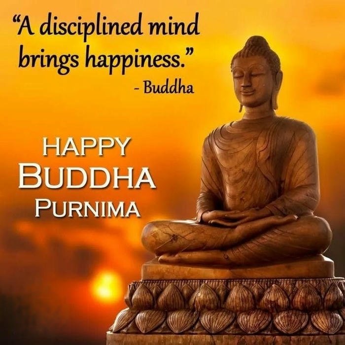 buddha purnima wishes with spiritual symbols
