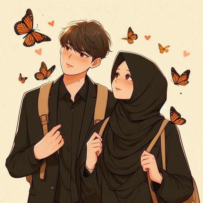 cartoon couple dp pic