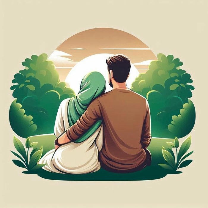 cute hijab couple dp