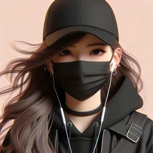 girl with cap and headphones dp