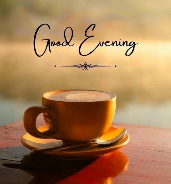 good evening coffee with a creative background