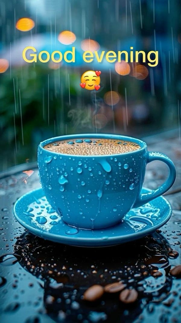 good evening coffee with a heart-shaped design