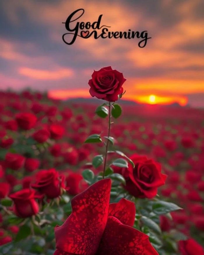good evening red rose images