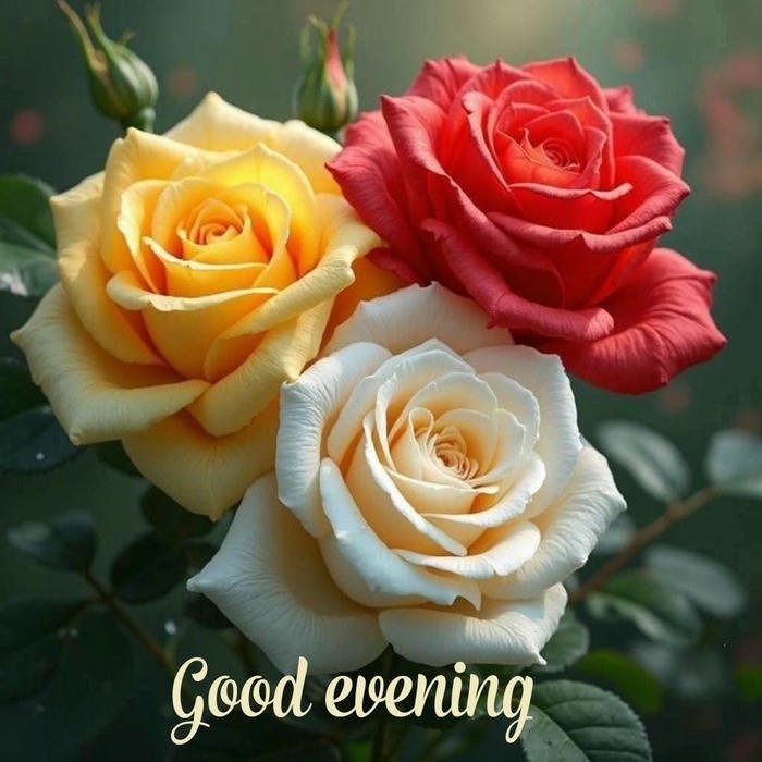 good evening roses love