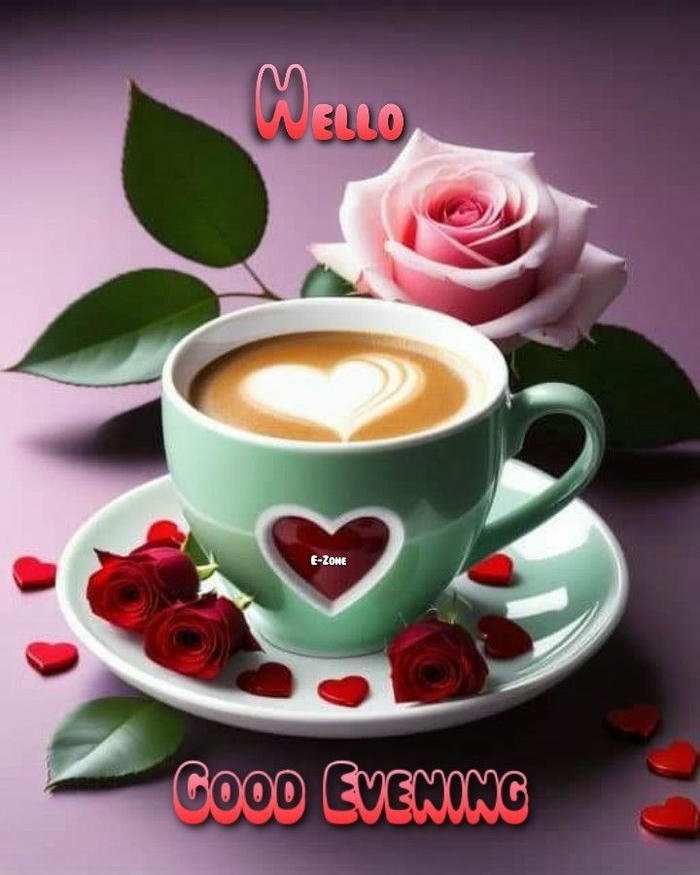 good evening tea cup photo