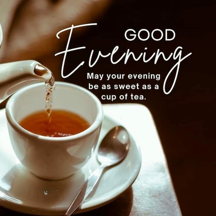 good evening tea image with light effects