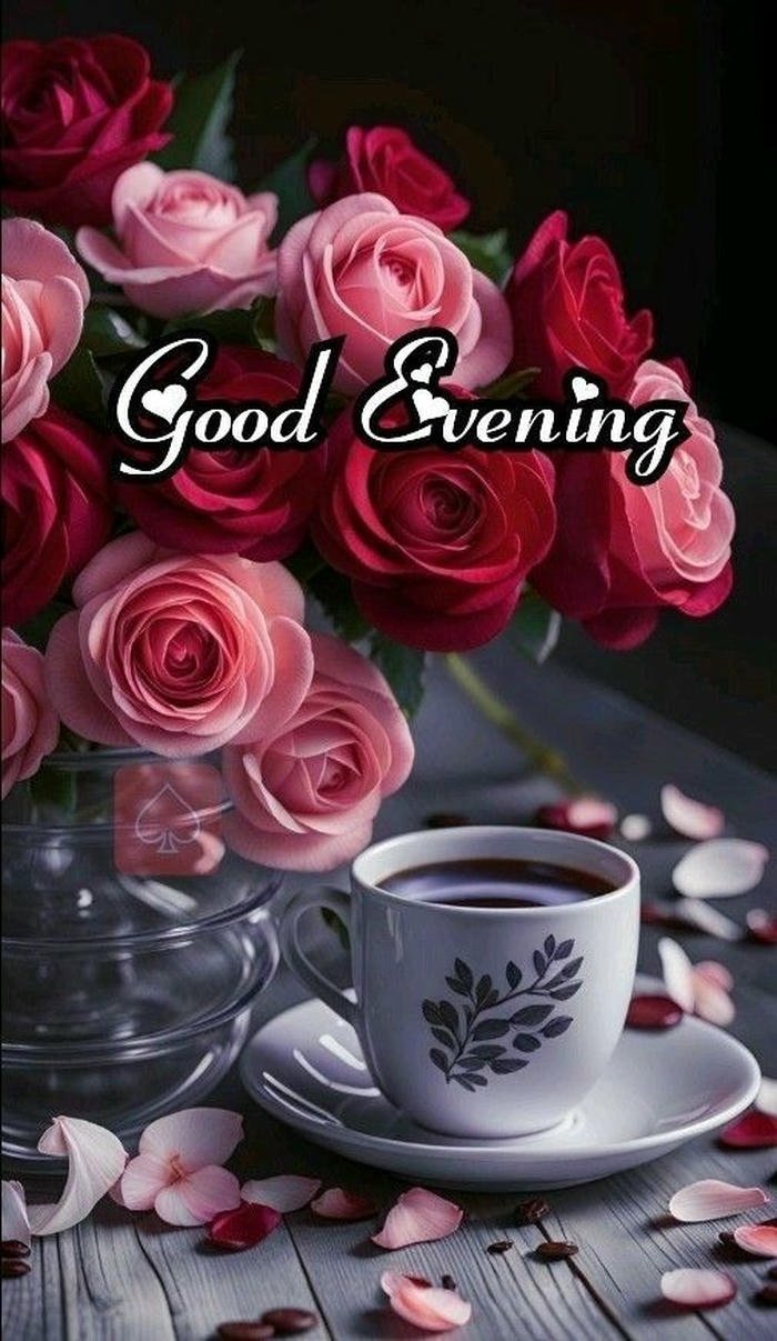 good evening tea image with warm smile