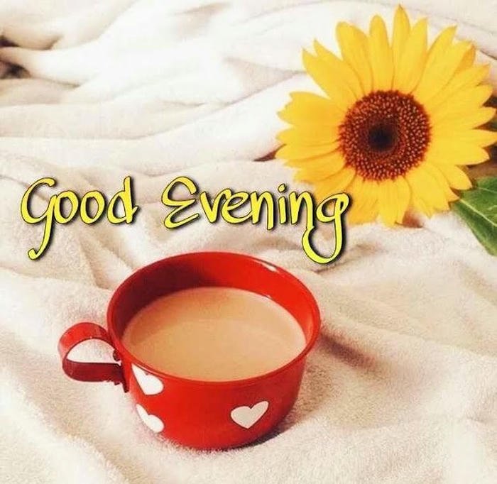 good evening tea photo with heart