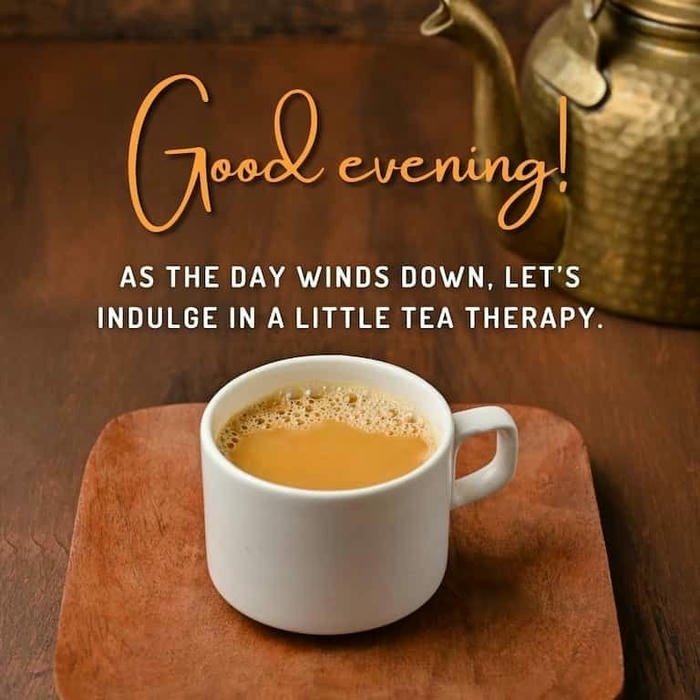 good evening tea photo with relaxation