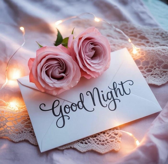 good night gif rose