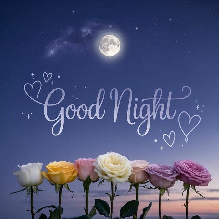 good night pic rose