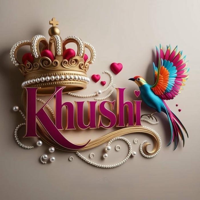 khushi name dp with floral background