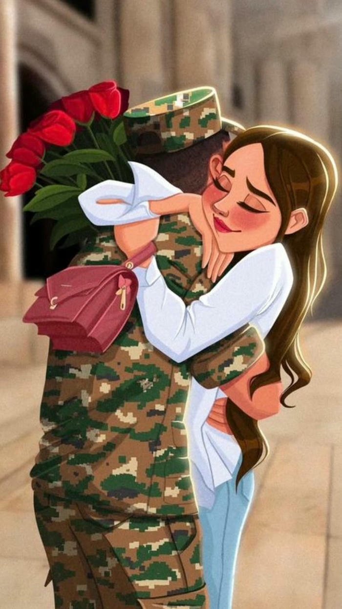 military couple with heart dp