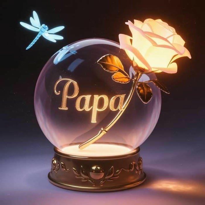 papa name dp with a flower
