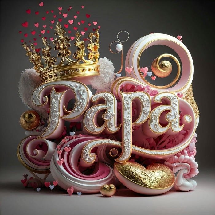 papa name dp with floral background