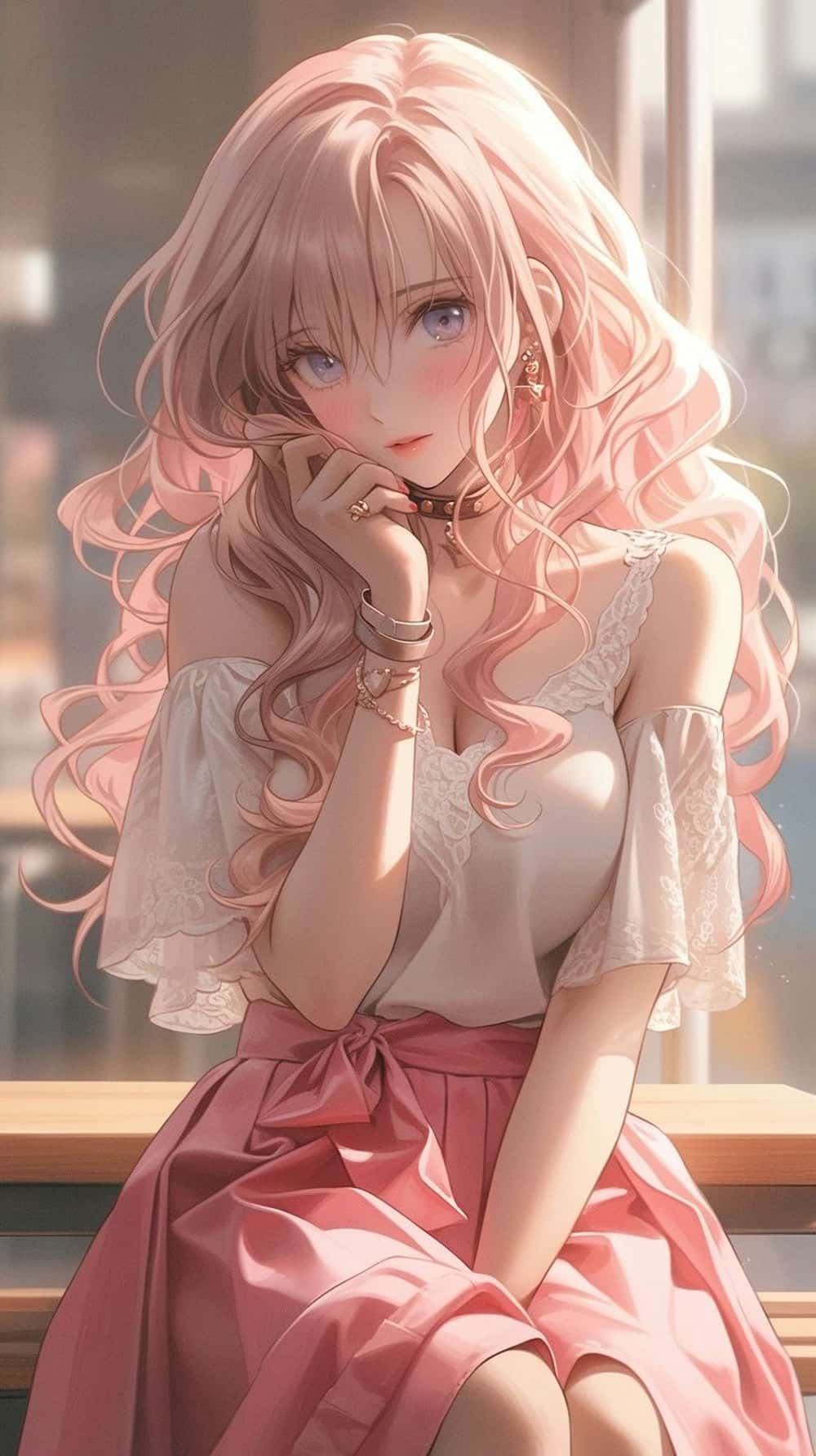 pretty anime girl dp