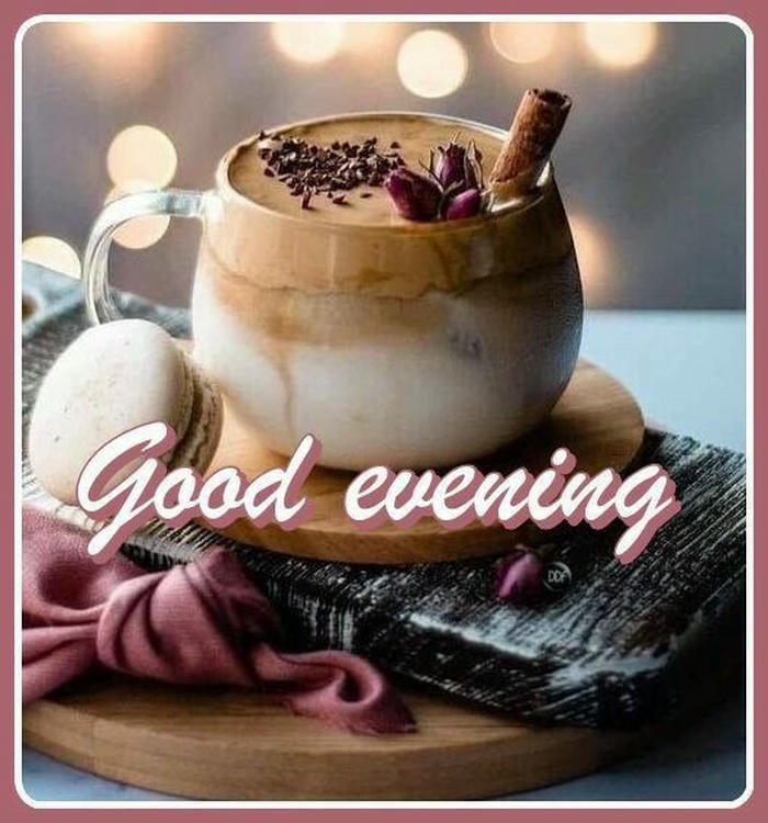 tea cup good evening image