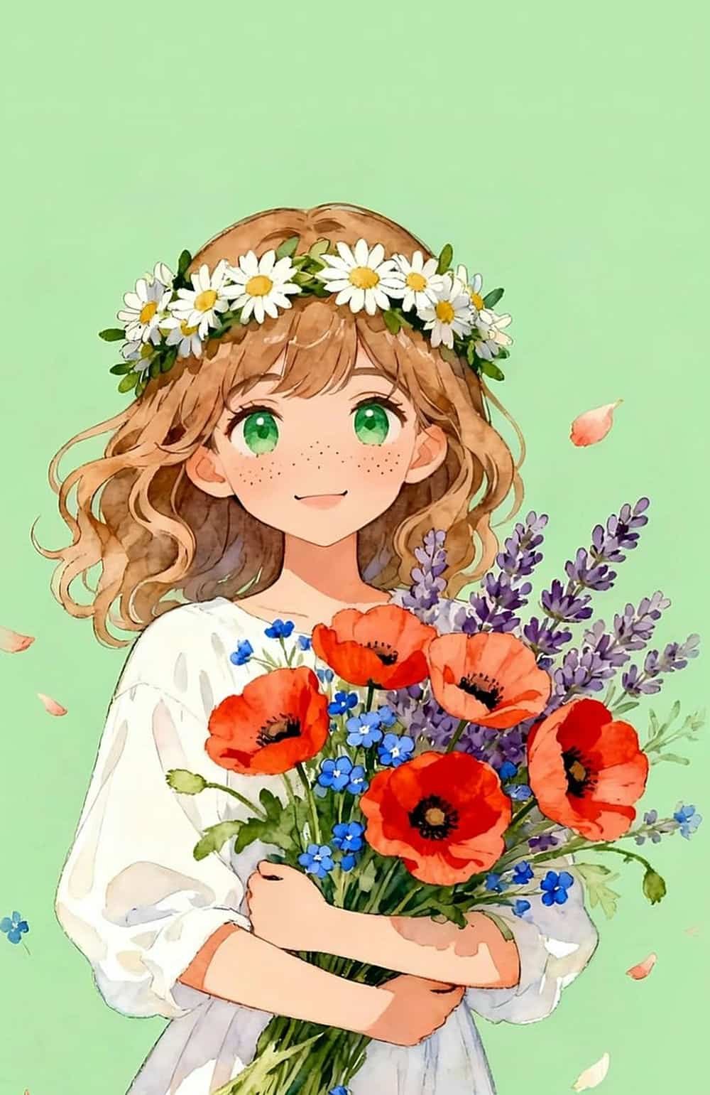 anime style cartoon girl dp