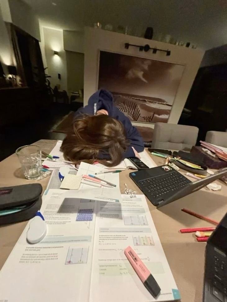 exam preparation girl dp