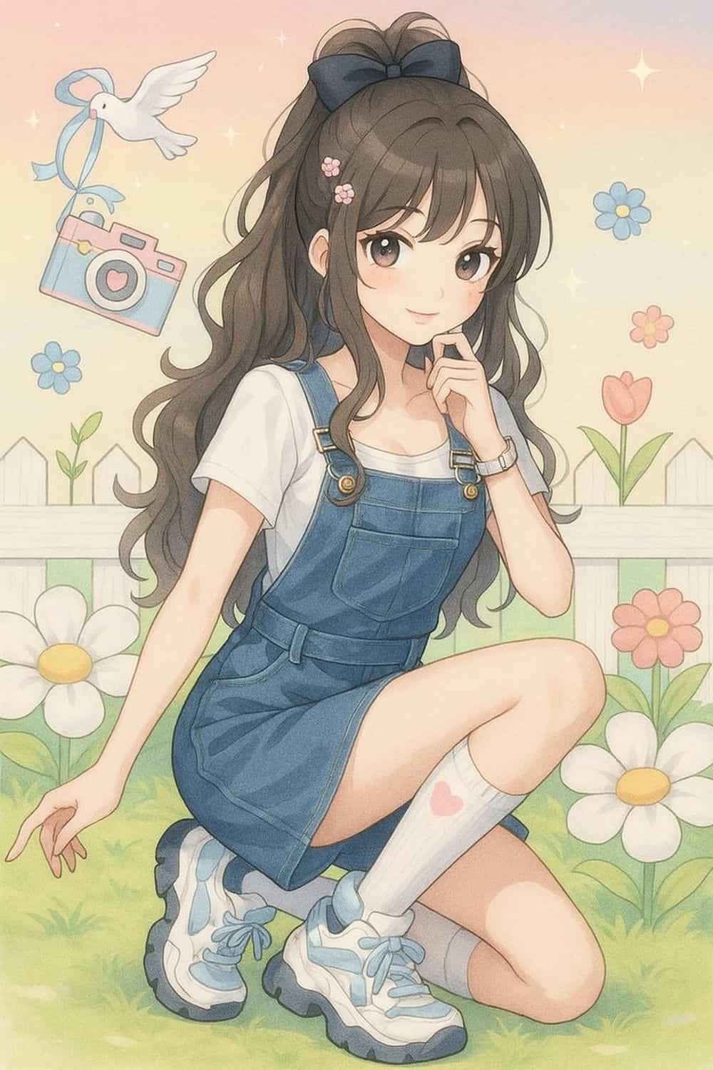 smiling cartoon girl dp