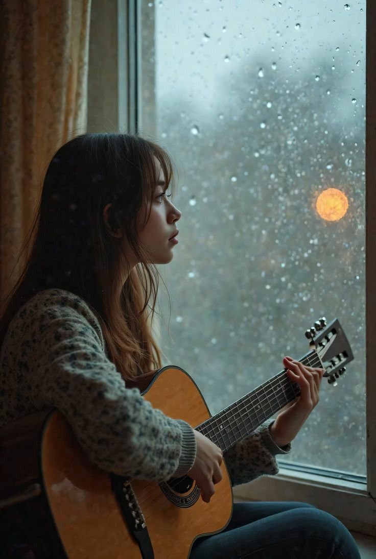 stylish guitar girl dp