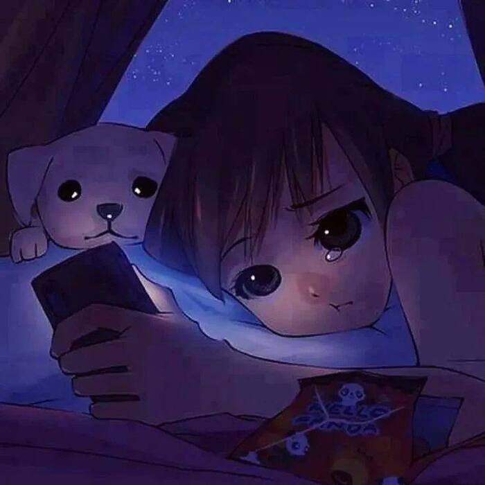 aethetic animated dp for whatsapp sad girl