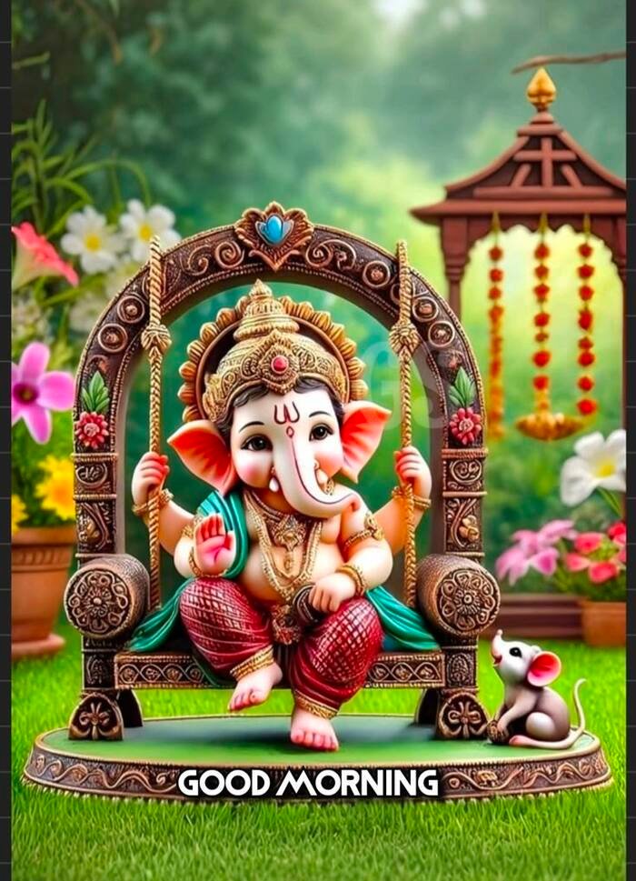 full hd good morning ganesh image aethetics