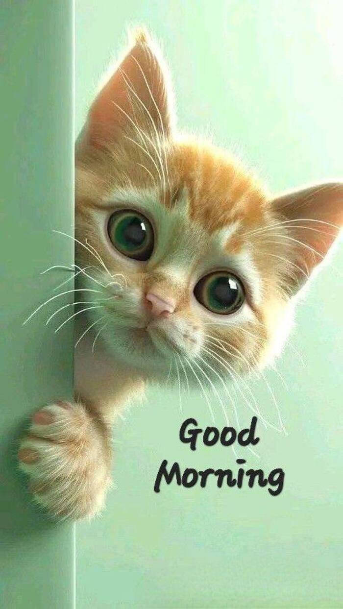 good morning cat images 3d full