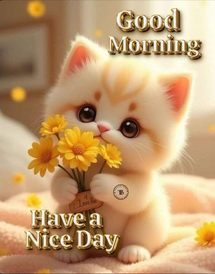good morning cat images hd full