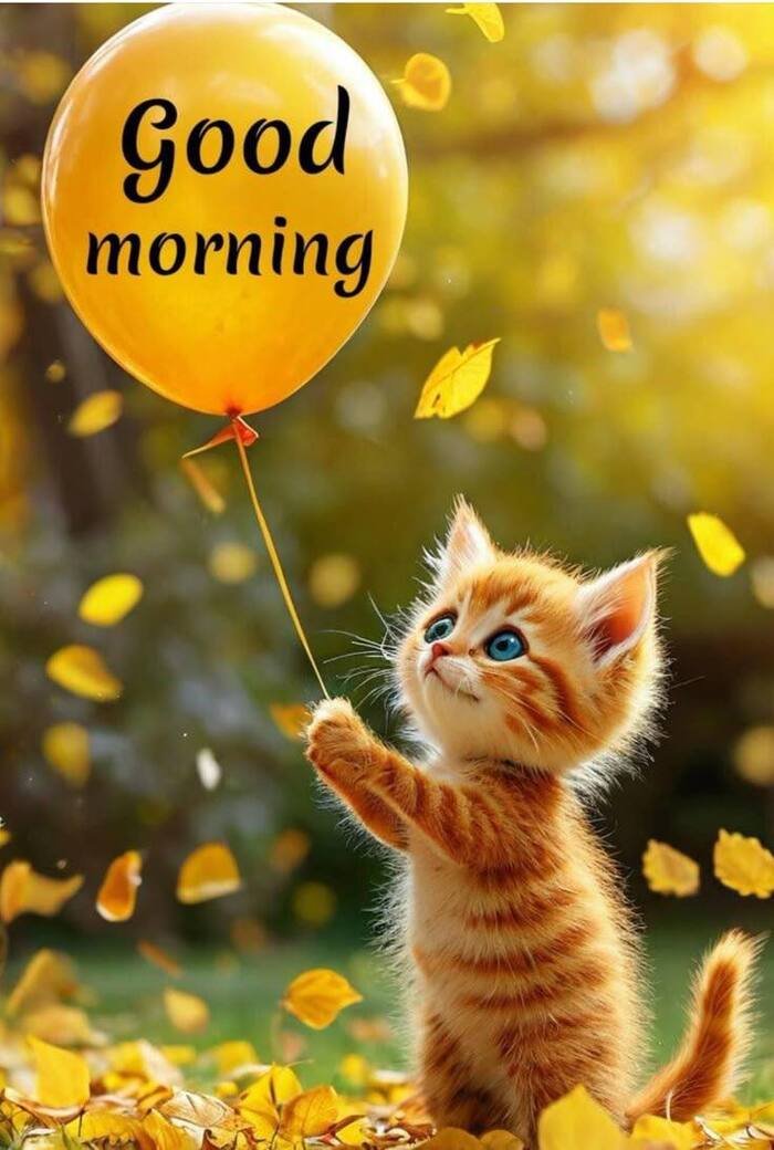 good morning cat images