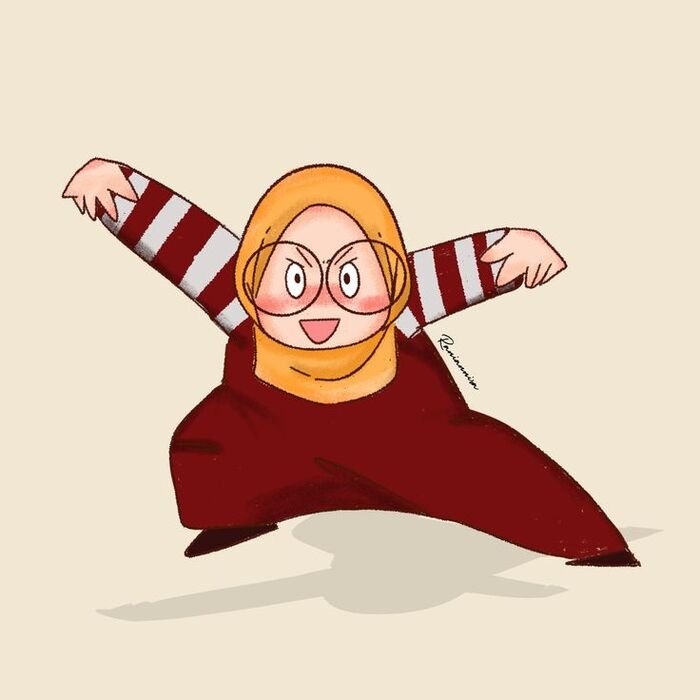 hijab cartoon dp 3d