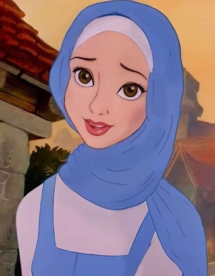 hijab cartoon dp 4d