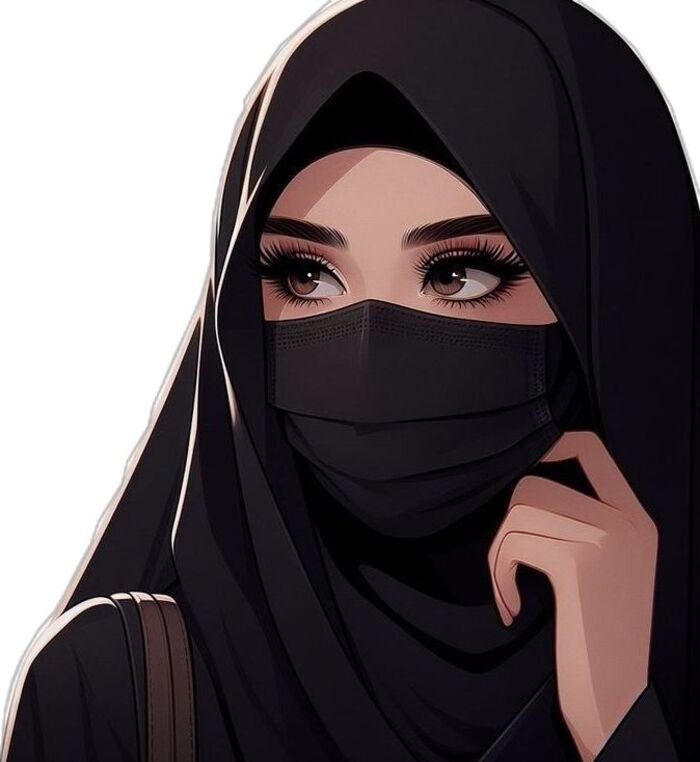 hijab cartoon dp 5k