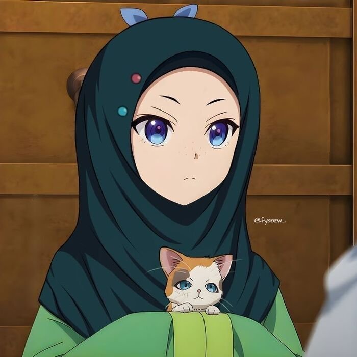 hijab cartoon dp nice 4d