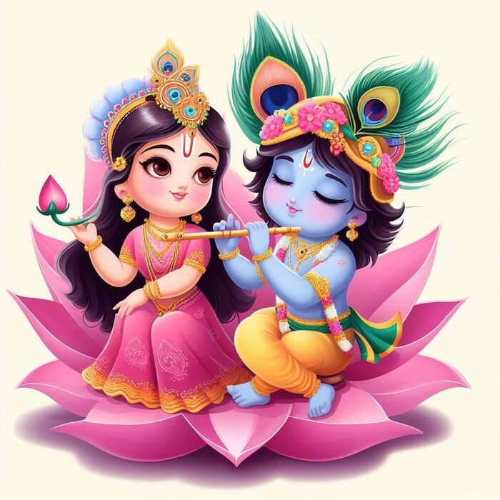 radha krishna cartoon dp 4d