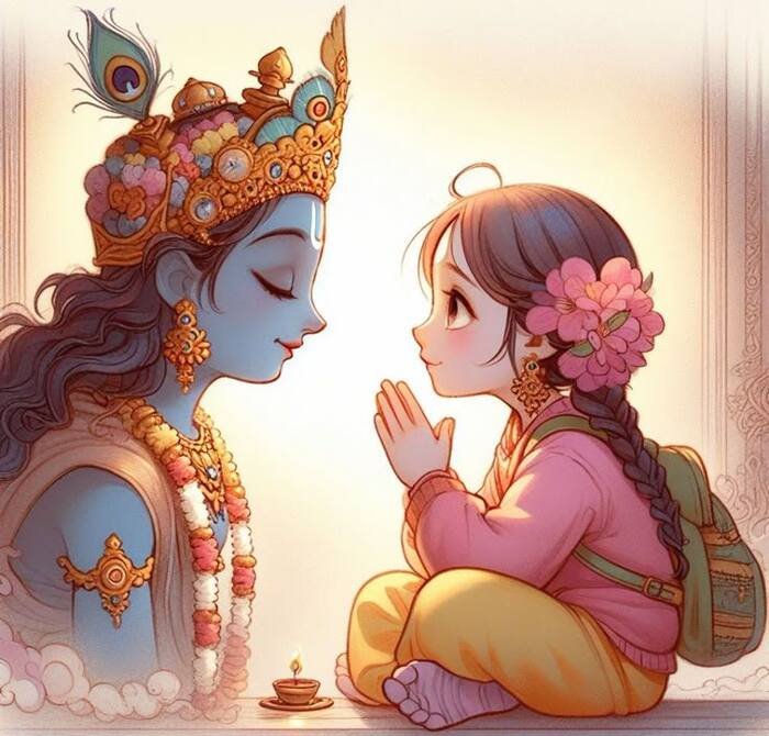 radha krishna cartoon dp full