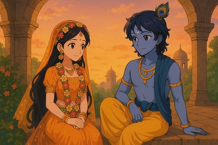 radha krishna cartoon dp hd