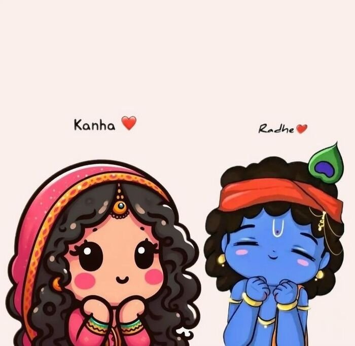 radha krishna cartoon dp nice 3k