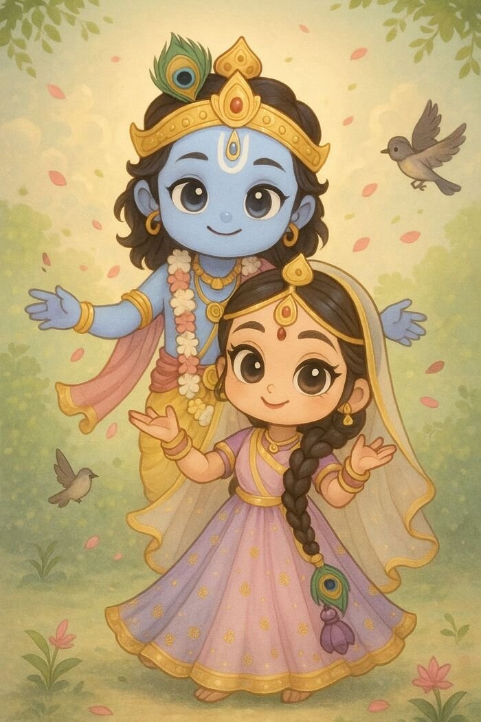 radha krishna cartoon dp nice 4k full
