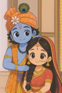 radha krishna cartoon dp nice 5k full