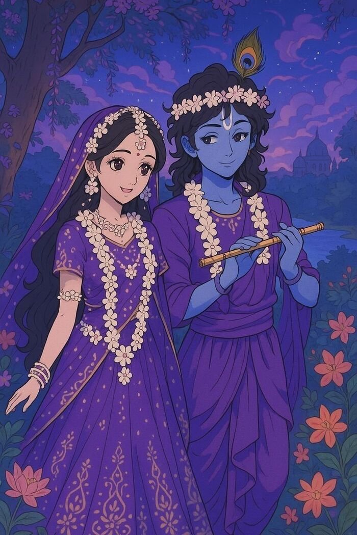 radha krishna cartoon dp nice 5k