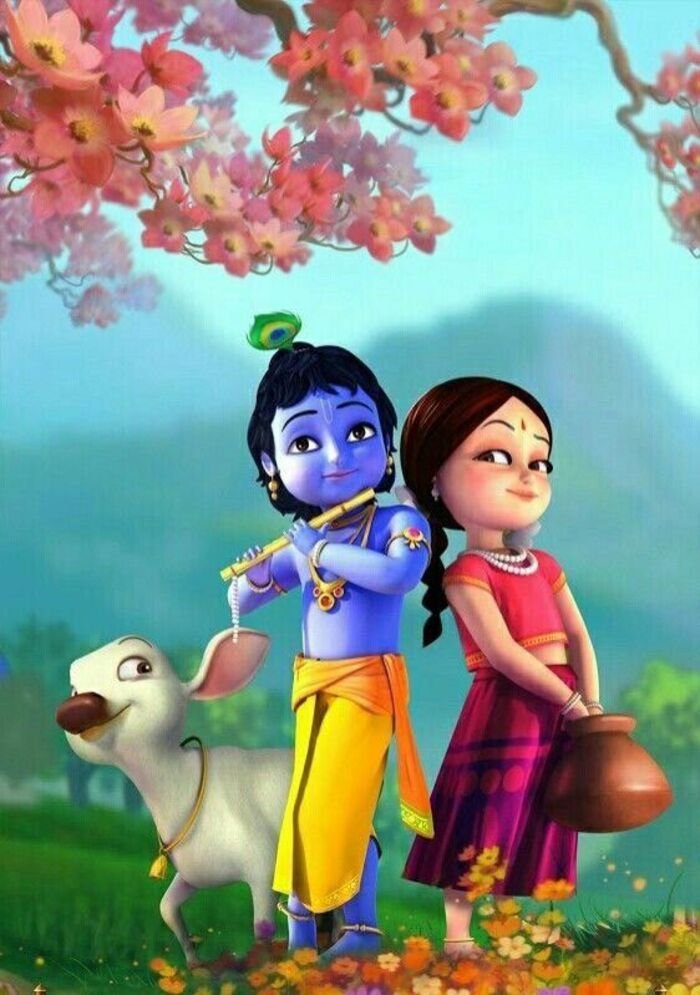 radha krishna cartoon dp nice full hd