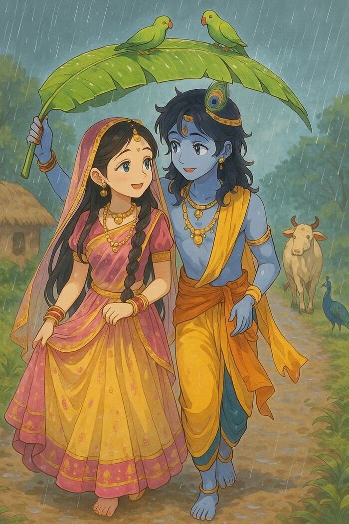 radha krishna cartoon dp nice hd full