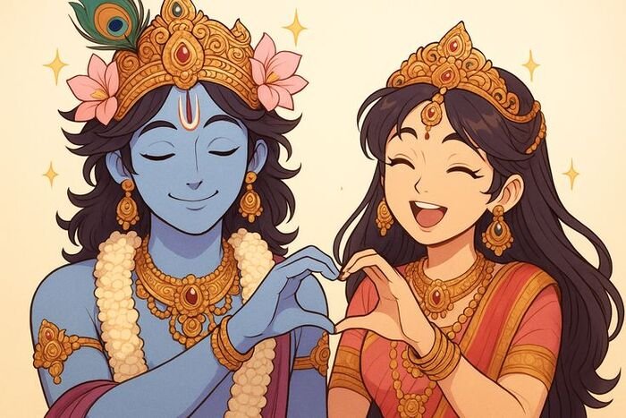 radha krishna cartoon dp nice hd