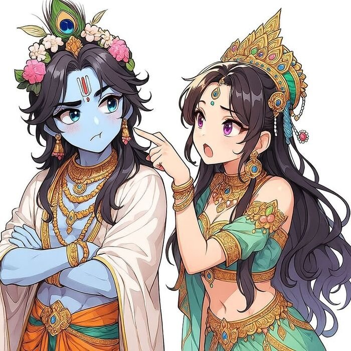 radha krishna cartoon dp