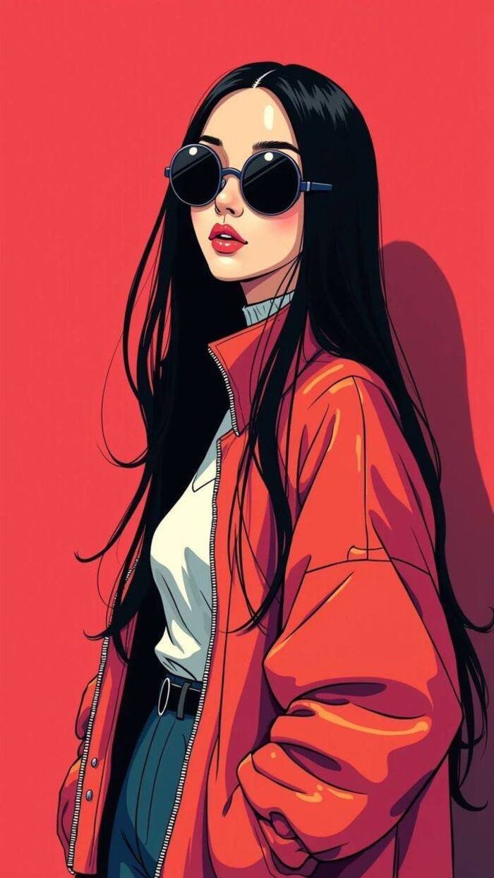 stylish anime girl 4d full