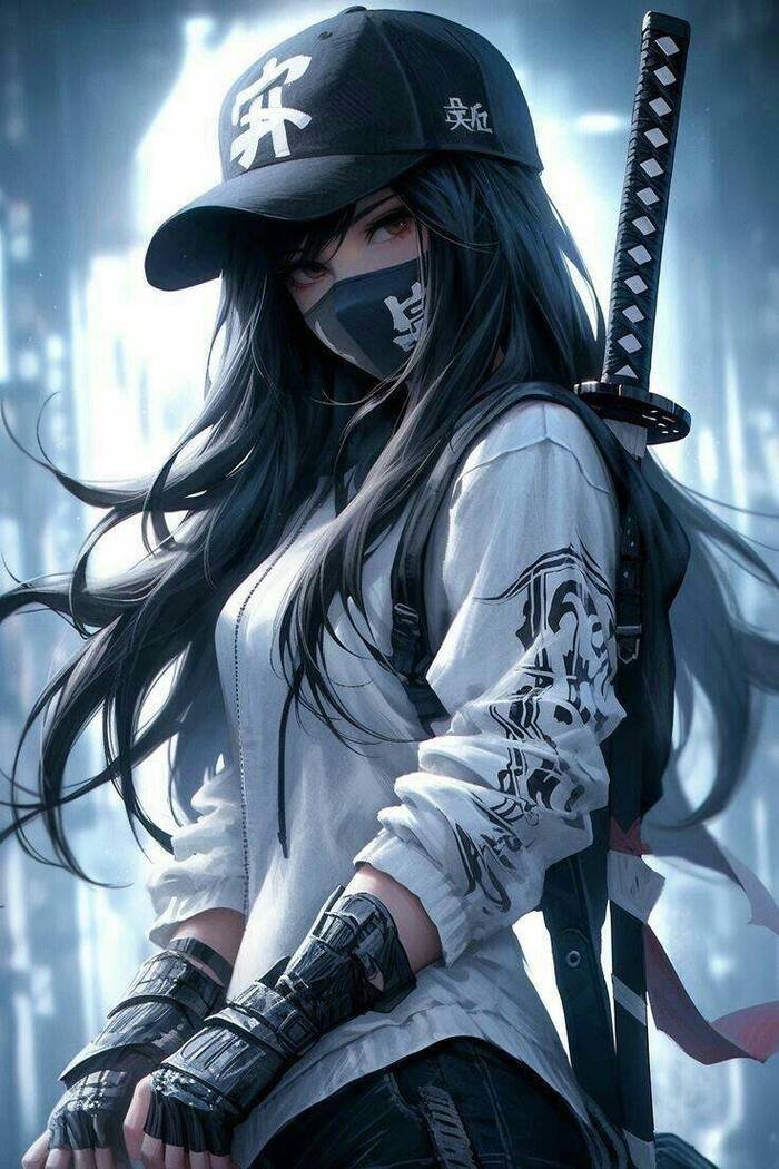 stylish anime girl 4k